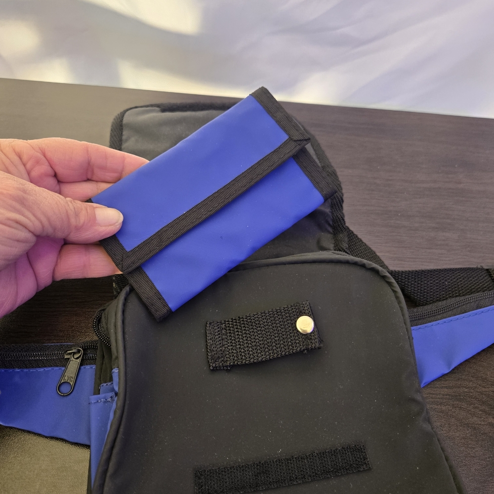 Blue and Black Men's Crossbody Bag - Picture 9 of 12